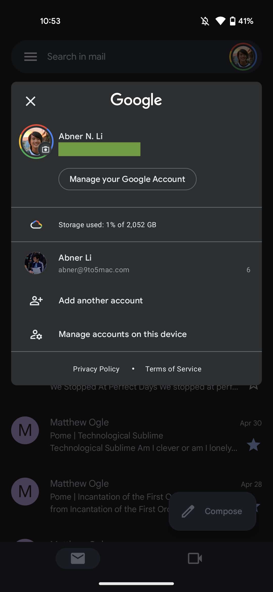Gmail pour Android et iOS ajoutent un indicateur pratique de Stockage Gmail utilisé