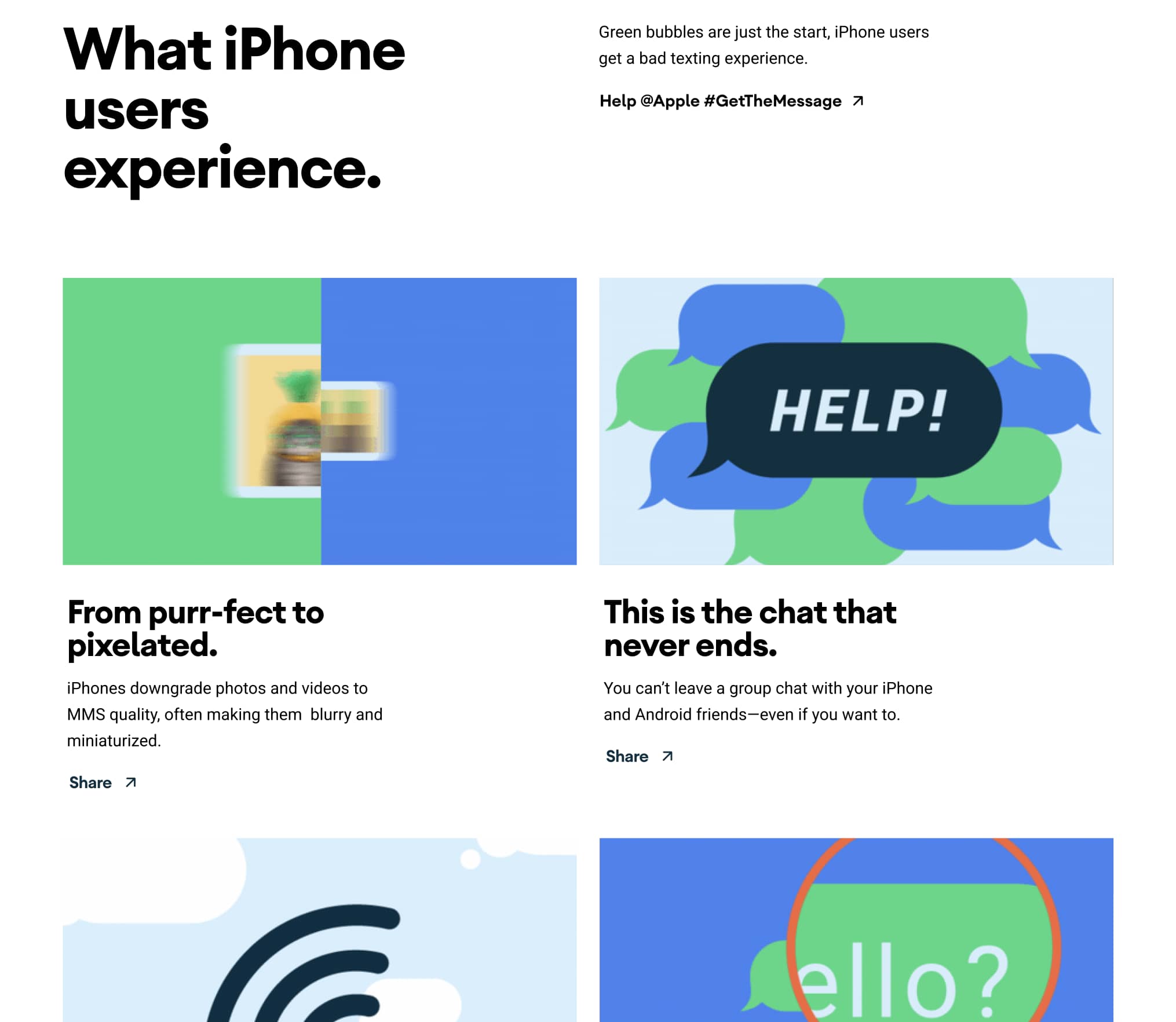 Google lance la campagne « Get The Message » pour faire pression sur Apple pour qu'il reçoive le RCS sur l'iPhone Campagne Google Apple RCS